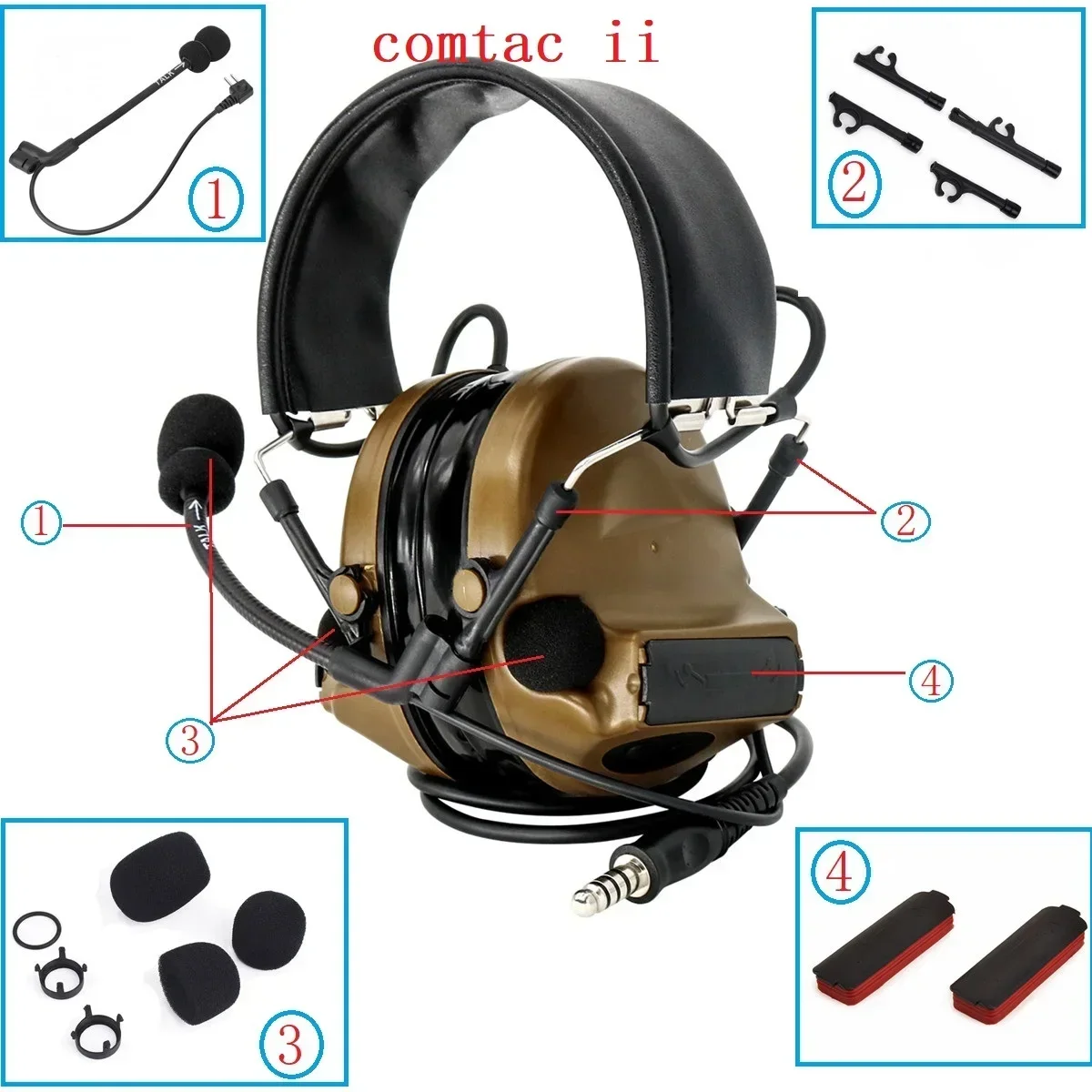 TS TAC-SKY Tactical Headset Accessories Comta ii Headset Battery Cover, c2 Microphone