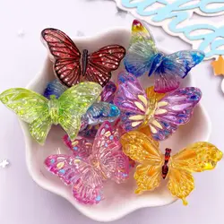 10pcs Colorful Glitter Sequin Crystal Butterfly Flat back Rhinestone Applique DIY Wedding Home Decor DIY Jewelry Making Crafts
