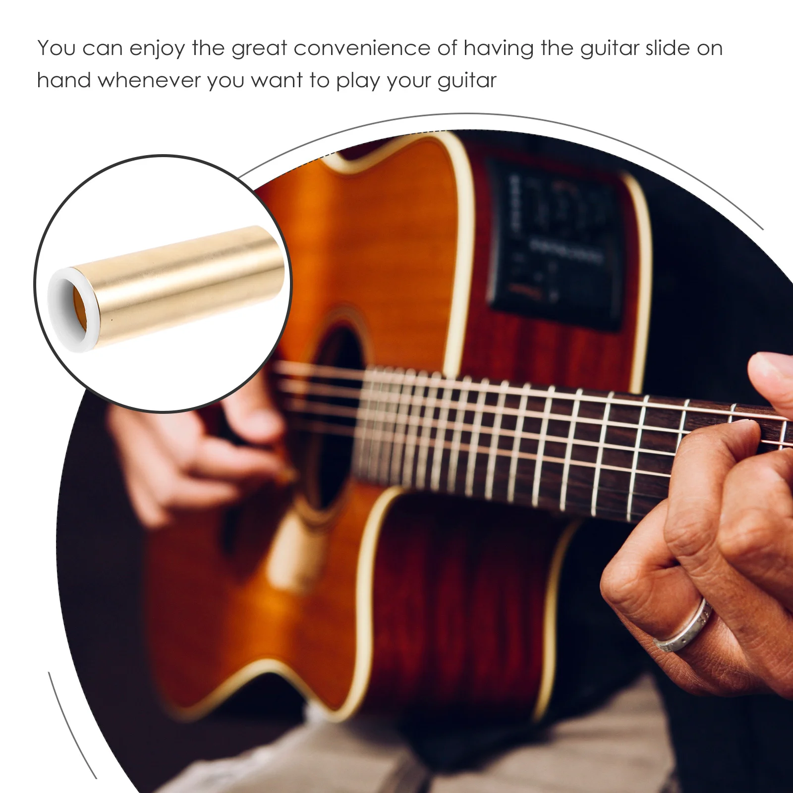 

Guitar Slide Metal Smooth Surface Sturdy Construction Lightweight Portable for Various Guitars Guitar Slides for Acoustic