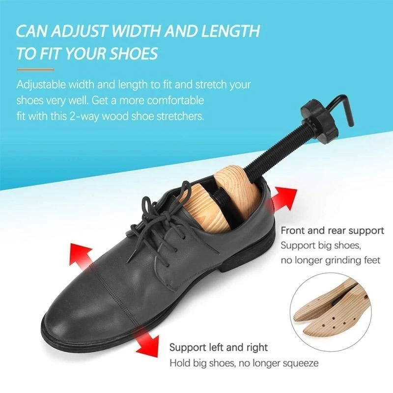 Hot Selling Durable Anti-rust Adjustable Smooth Wooden Shoe Stretcher for Men Women Household -B5