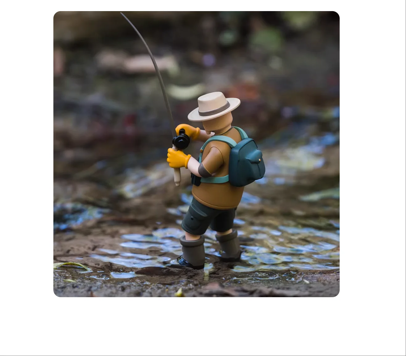 12cm UNCLE BURN Adventure Series Figures - Camping Car Ornament Fishing Plush Toy