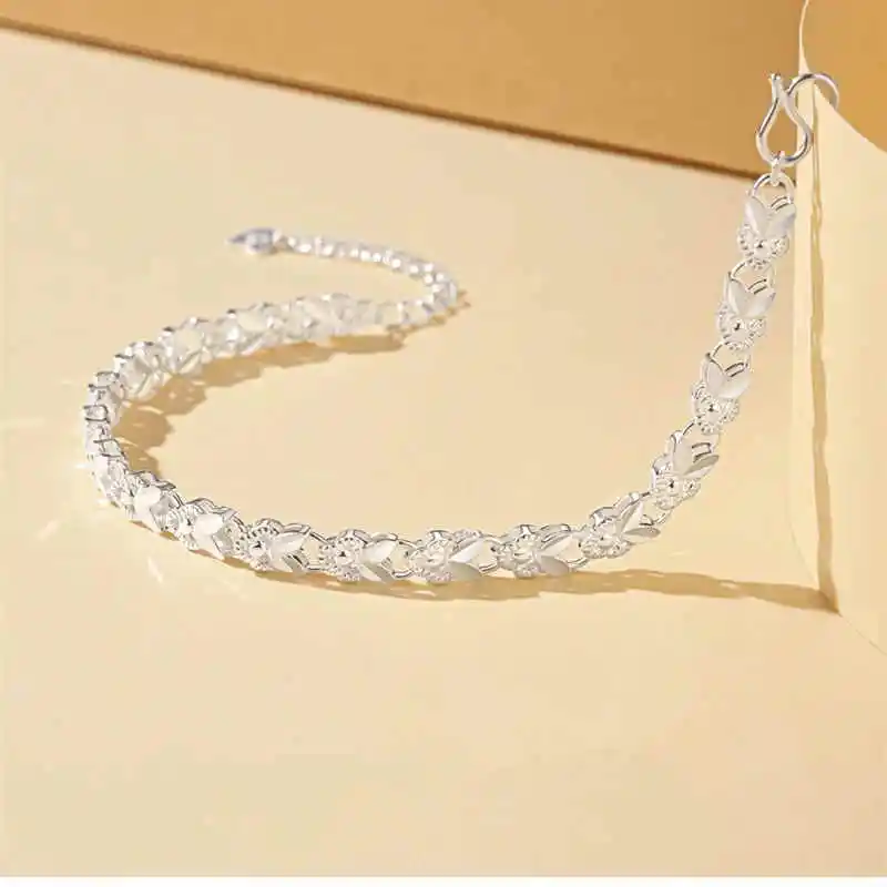 

925 Sterling Silver Bracelet chain For Women luxury fashion party Wedding Jewelry lovers gift charms 20CM Classic lady