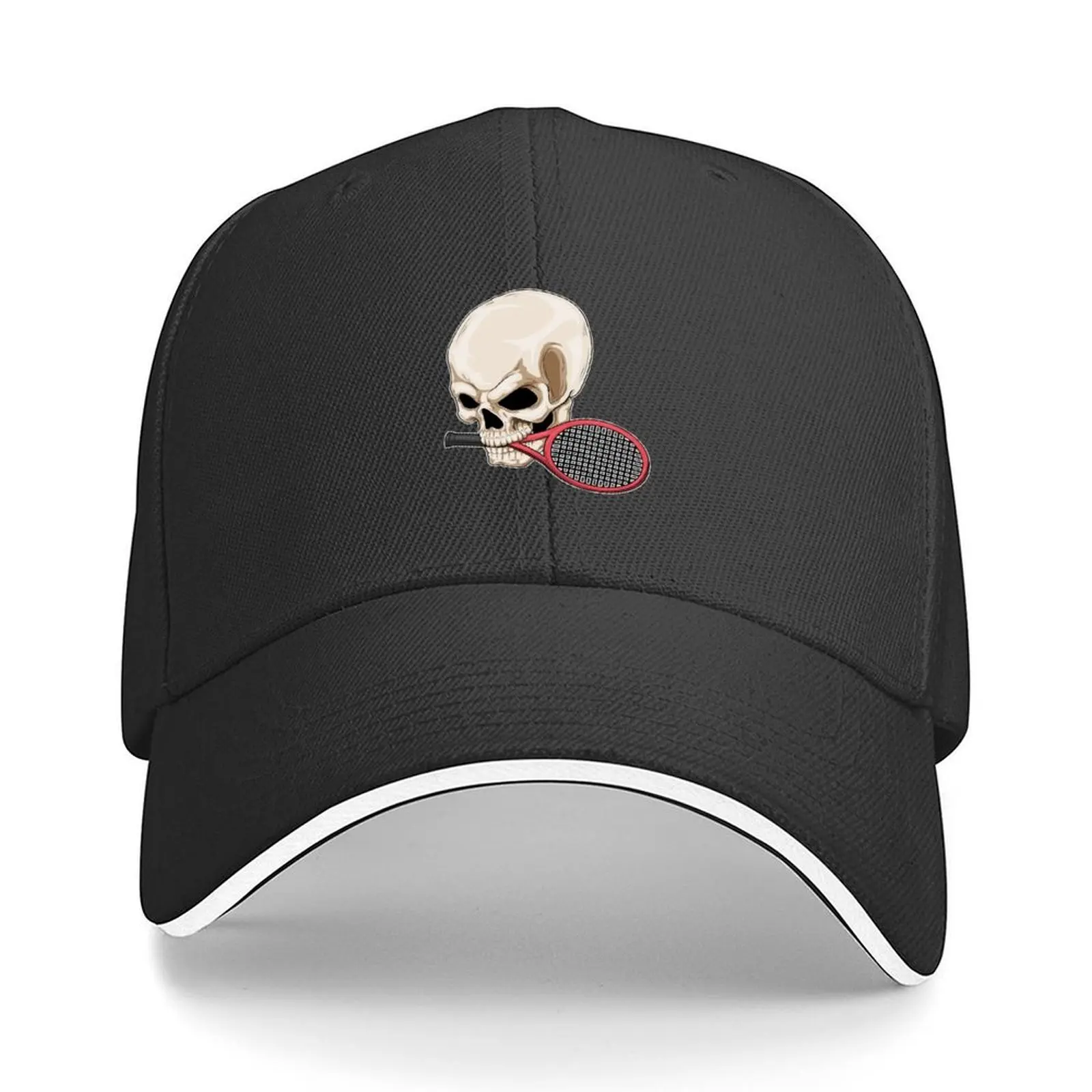 

Skull Tennis Tennis racket Baseball Cap sailor cap for men Mountaineering western Hat Sun Cap Women's Hats For The Sun Men's