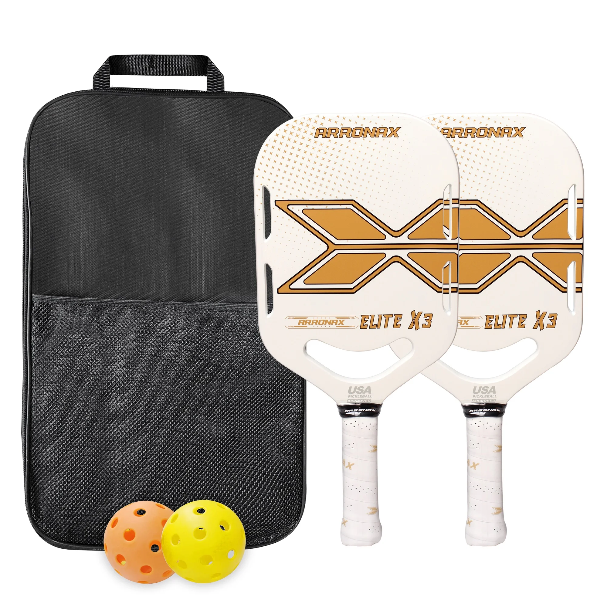 

Pickleball Paddles USAPA Approved Set Rackets Honeycomb Core 4 Balls Portable Racquet Cover Carrying Bag Gift Kit Indoor Outdoor