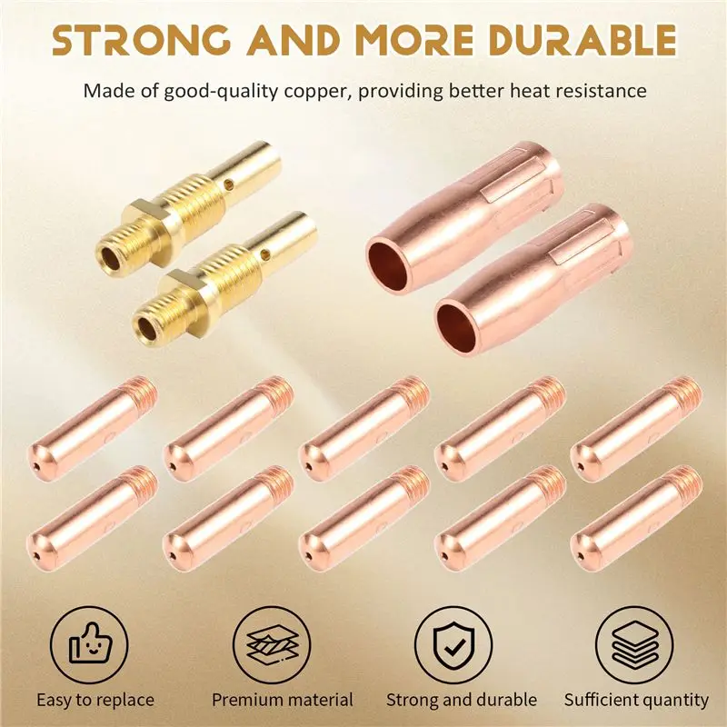 A11E-14 Pz Kit di accessori per torcia di saldatura Mig per Tweco Mini /1 e Lincoln Magnum 100L Kit punta ugello saldatore MIG