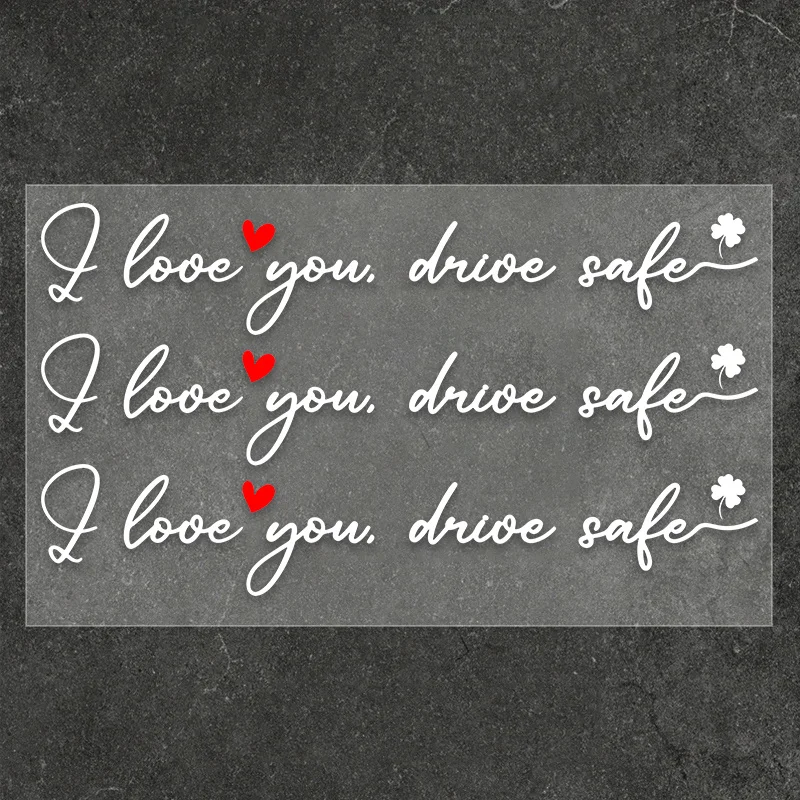 Love & Safe Driving Themed Stickers, Heart Pattern Waterproof Vinyl Decals for Car, Motorcycle and Helmet Decoration