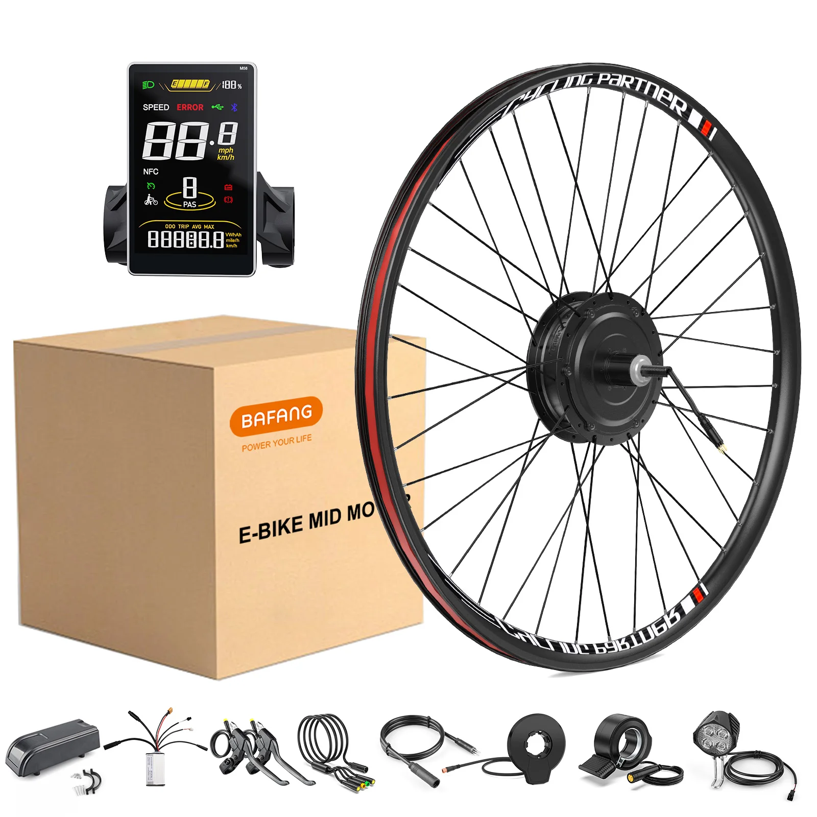 Bafang Wheel Hub Motor 750W 500W 250W Electric Bike Conversion Kit 20 26 27.5 28 29 700C Rear Front Drive Engine 8fun eBike Kit