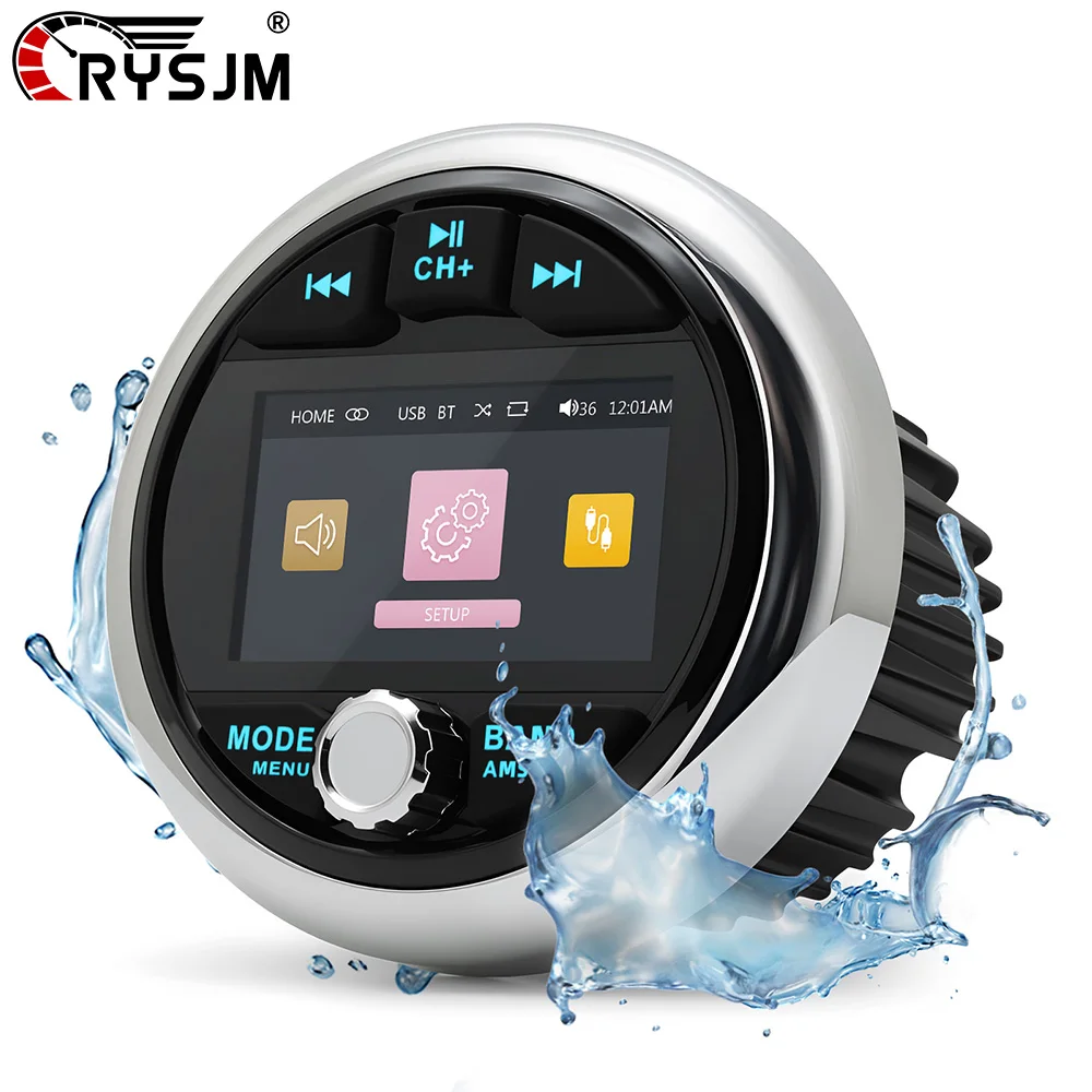 Boat MP5 Marine Radio FM AM Radio USB Port AUX Stereo Source Media Player Receiver Video Bluetooth-compatible For Marine Yacht