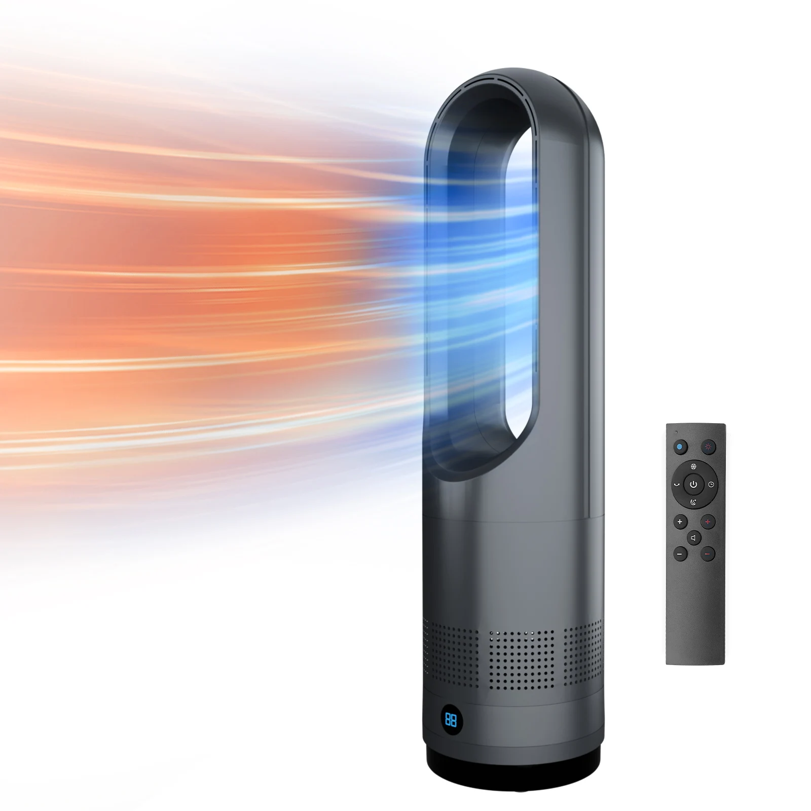 Calentador eléctrico 2 en 1, ventilador Combo portátil Ptc, calentador caliente, ventilador cálido sin aspas, ventilador de aire acondicionado para el hogar, calor y frío