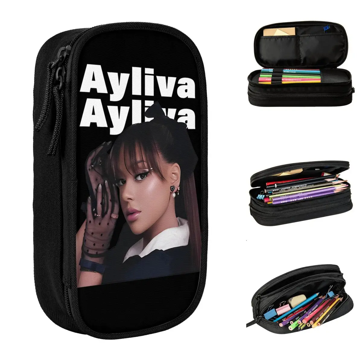 Ayliva In Liebe Tour Singer Pencil Case Creative Pen Box Bag Student Big Capacity Students School Zipper Pencilcases