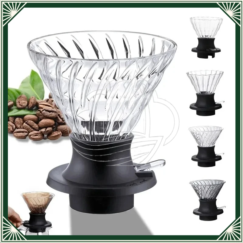 Reusable Glass Immersion Coffee Dripper with Filters for Home & Shop Use