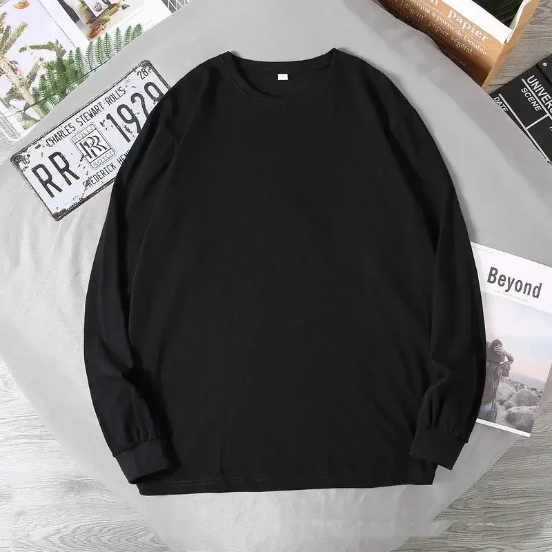 Big Sizes Men Clothes 12XL T Shirt Men Basic 100 Cotton Long Sleeve T-shirt Male Plus Large 10XL Oversized Simples Black Tshirt - Image 9
