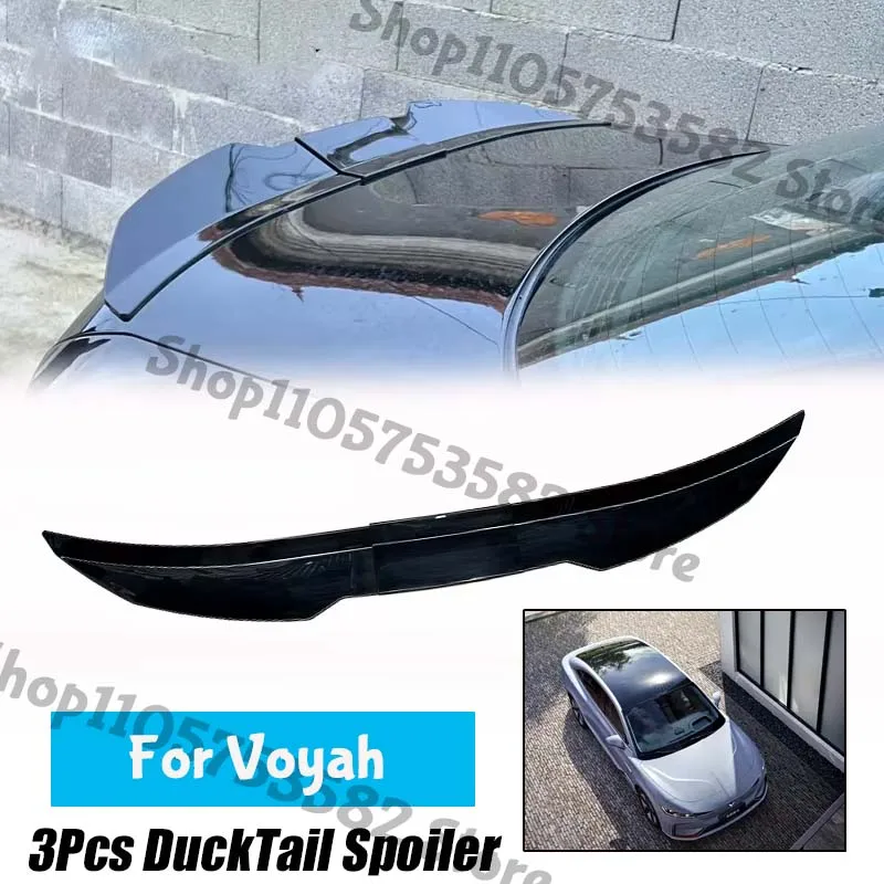 3Pcs Ducktail High Kick Trunk Spoiler For Voyah Universal Rear Boot Wing For Multi Models Car
