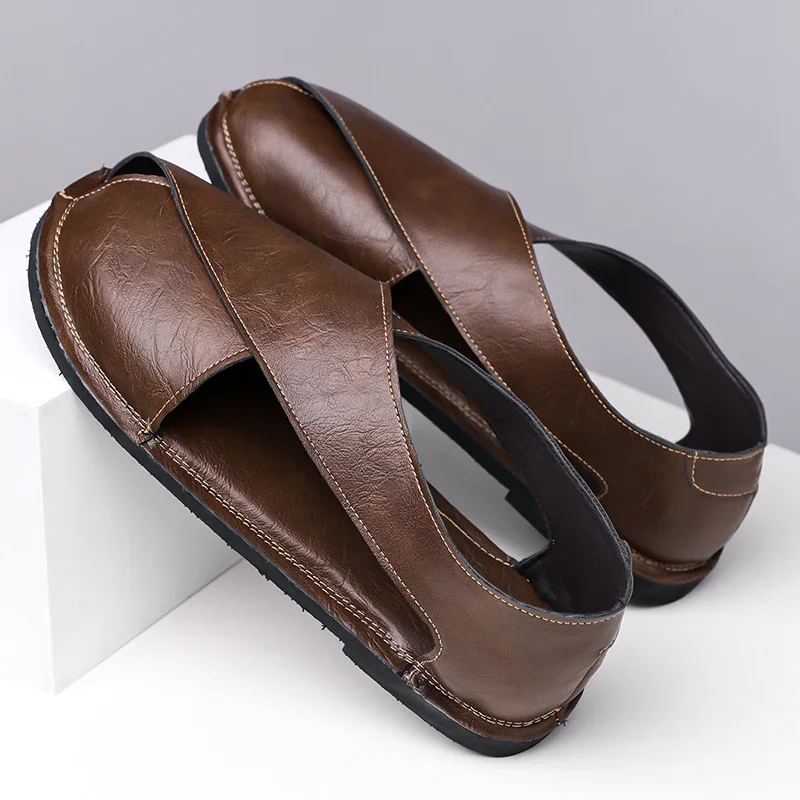 

HKDQ Summer Men's Sandals Breathable Non Slip Beach Shoes Men Lightweight Outdoor Casual Slippers Man Open Toe Slip-on Sandals