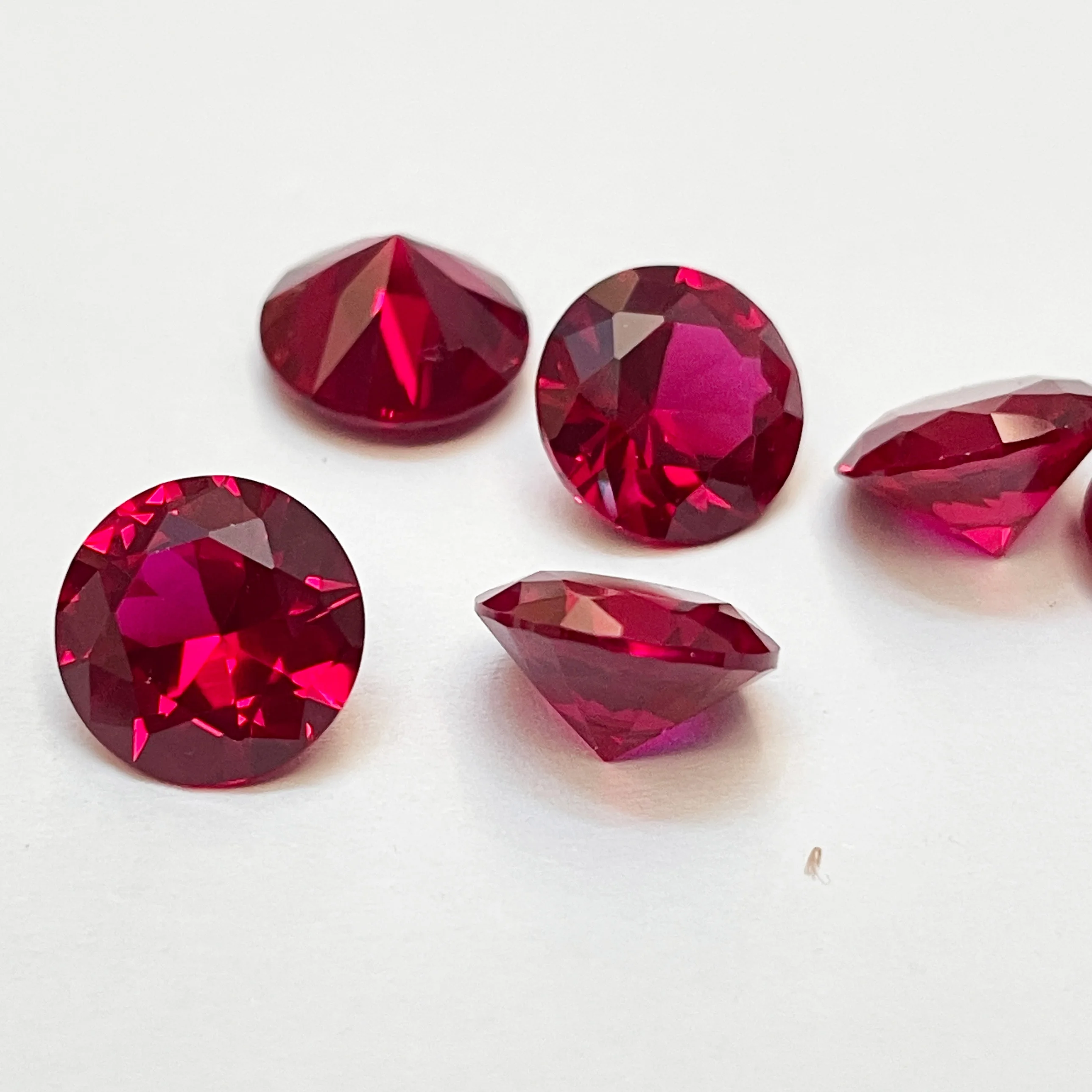 

3~12mm AAAAA Quality Loose 5# Red Stones Round Brilliant Cut Ruby Red Corundum Stone Synthetic Gems For Jewelry DIY Making