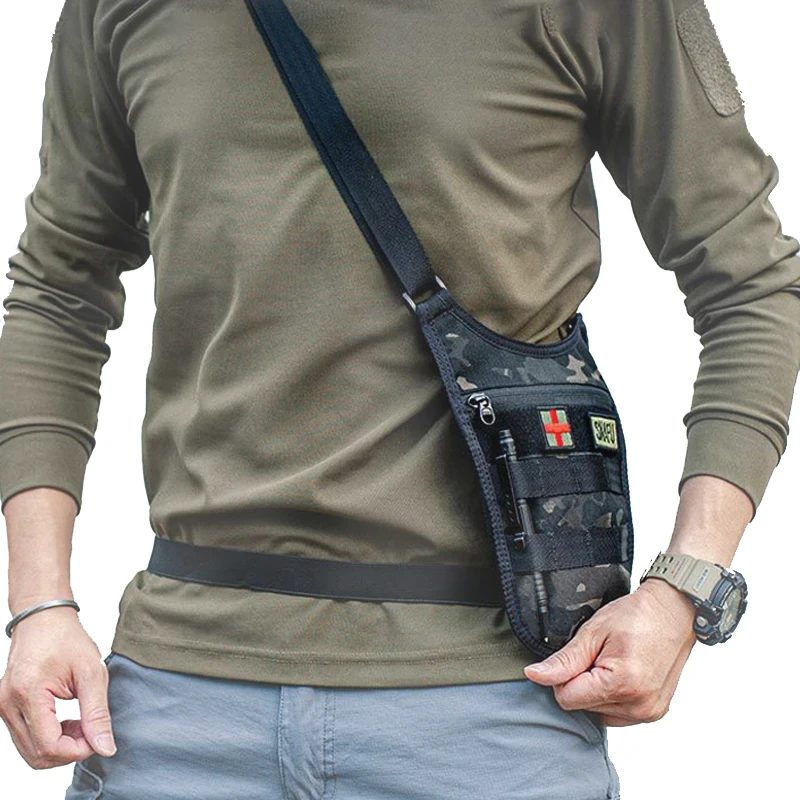 Tactical Shoulder Bag,Underarm Agent Bag,Mens Hidden Waist Bag,Molle Outdoor Travel Phone Key Anti-Theft Pack,EDC Tools Pocket