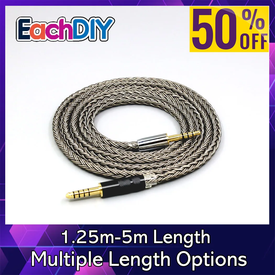 

Grey Silver plated 16 Core Earphone Headphone Cable For Denon AH-mm300 AH-mm400 AH-mm200 Beats solo3 solo2 8832
