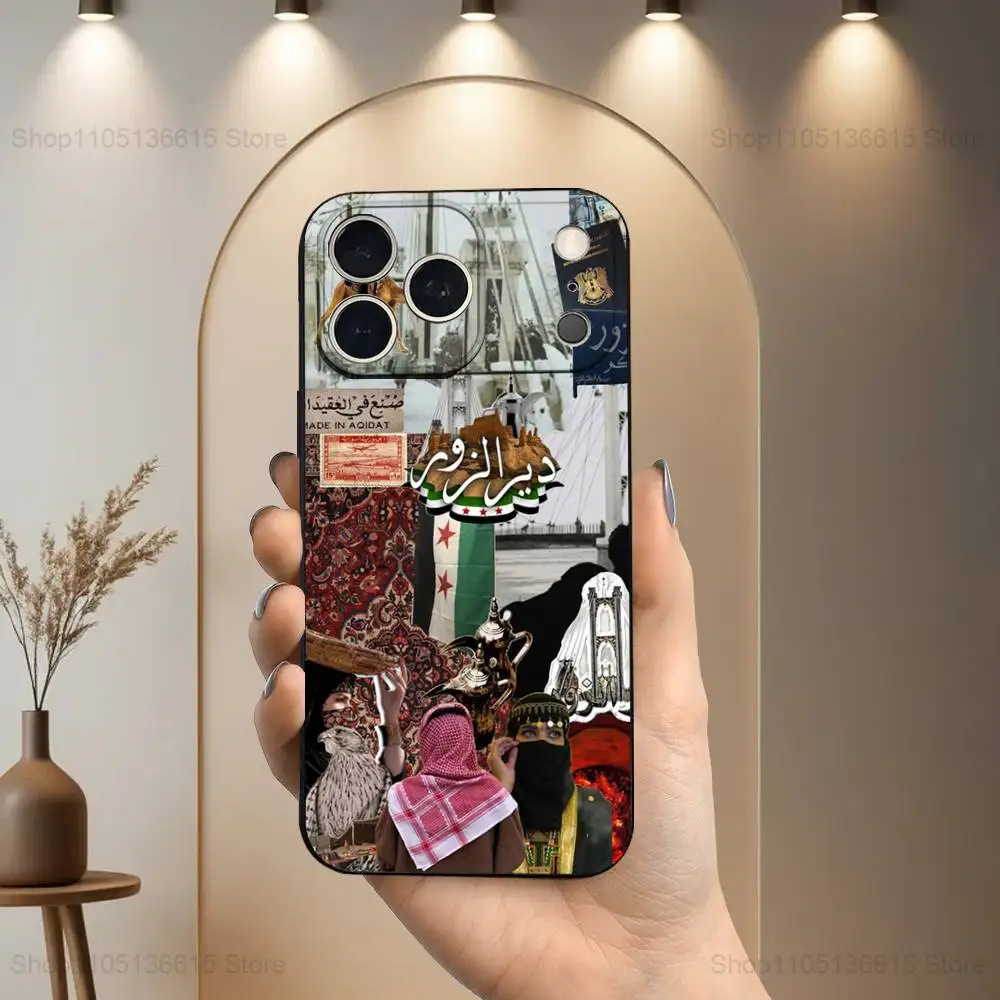 حافظة 515 Map Deir ez-Zor سوريا لهاتف iPhone 17,16,15,14,13,12,11 Air,Plus,Pro Max,XS,X,XR,SE,Mini,8,7,غطاء أسود من السيليكون الناعم #4