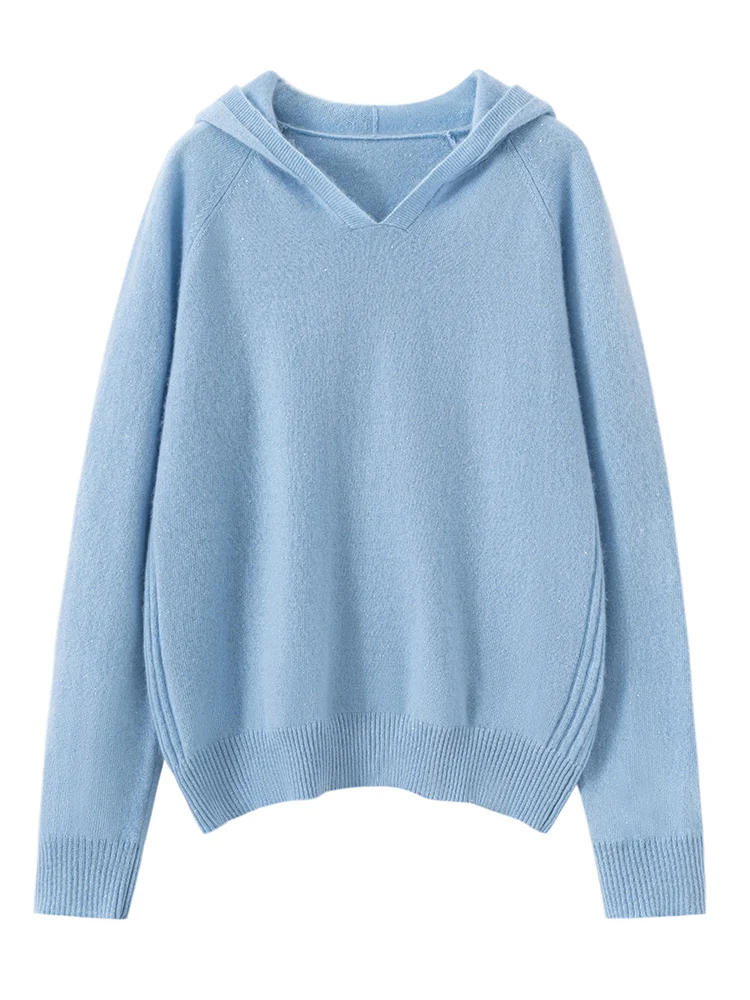 TLOML 新しい女性のパーカープルオーバー 100% カシミヤセーター高級デザインカジュアルカシミヤニットウェア秋冬高品質トップス