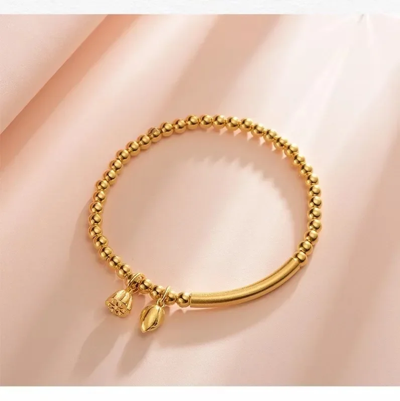 9999 real gold 24K yellow gold Best Puppet Tiancheng Bracelet Women\'s Elegant Fashion Jewelry