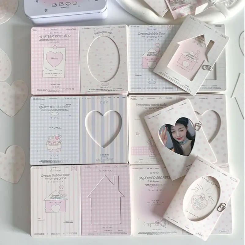 10pcs Korean Ins Cream Color Transparent Window Card Holder Star 3 Inch Photo Card DIY Storage Bag Cute Girl Card Sleeve