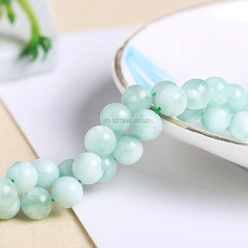 Natural Green Angelite Angel Stone Beads Round Loose Spacer Beads 6 8 10 mm For Jewelry Making DIY Bracelet Necklace Accessory