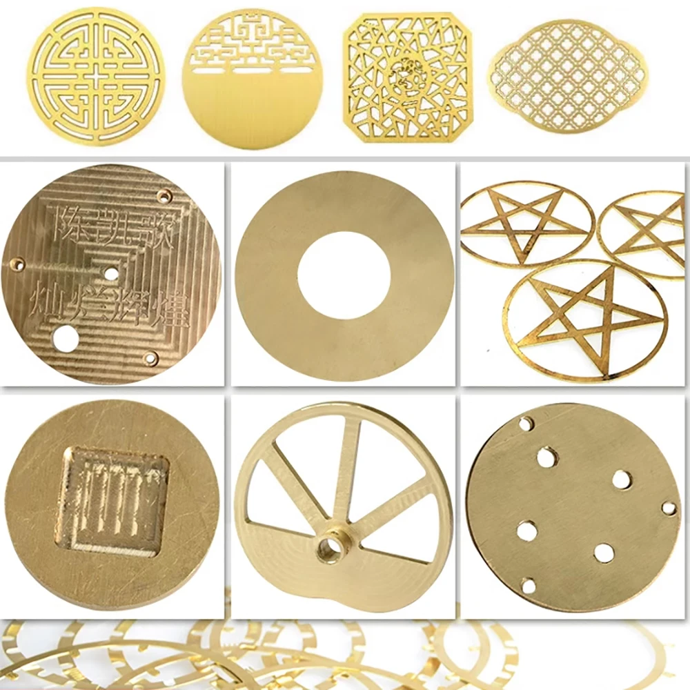 0.5/0.8/1/1.5/2/2.5/3mm H62 Solid Brass Discs Flat Round Sheet Plate 50mm~200mm Dia DIY Pure Copper Gasket Brass Parts Cutting