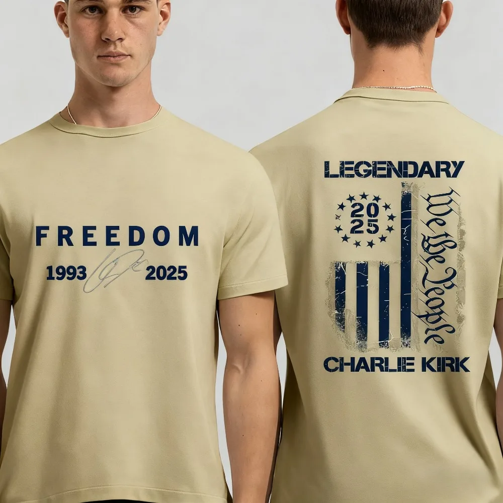 

Freedom Red Signature Charlie Kirk Tribute Shirt 1993-2025 Faith Christian RIP Eternal Patriot Tee for Men And Women
