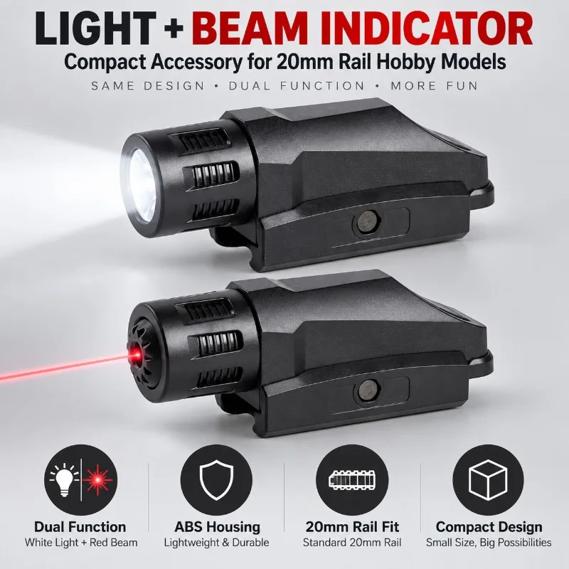 20mm Rail Mount Model Decor Kit with Torch Light and Adjustable Beam Indicator