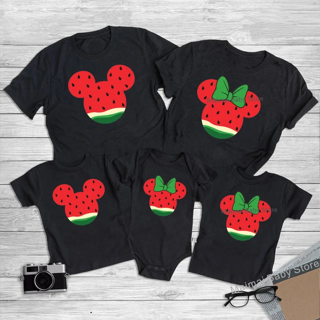 Camisetas divertidas con estampado de cabeza de Mickey y Minnie Mouse playeras familiares a juego para
