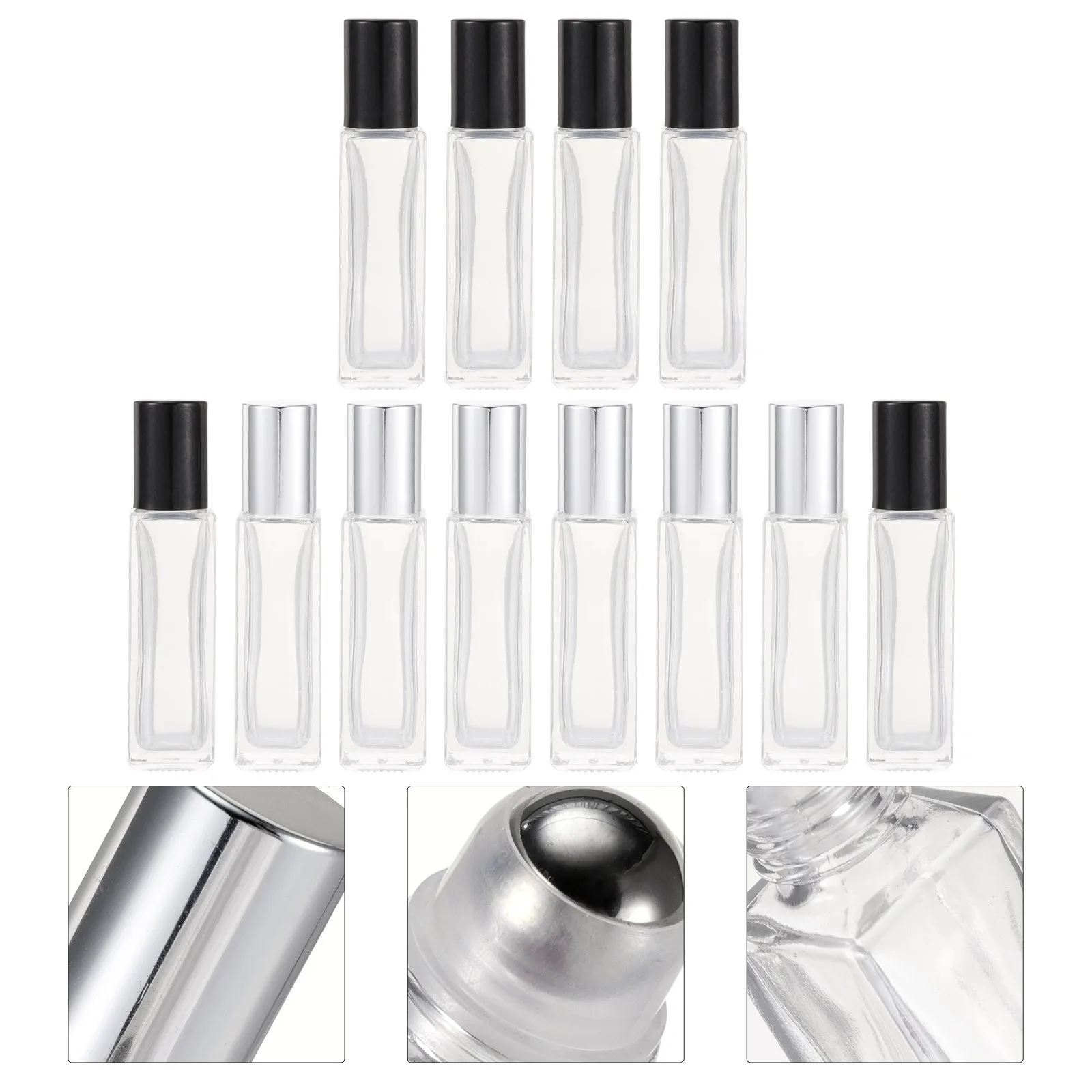 

12 Pcs Glass Bottle Sample Vials Travel Perfume Oil Tiny Bottles for Liquids Size Roller