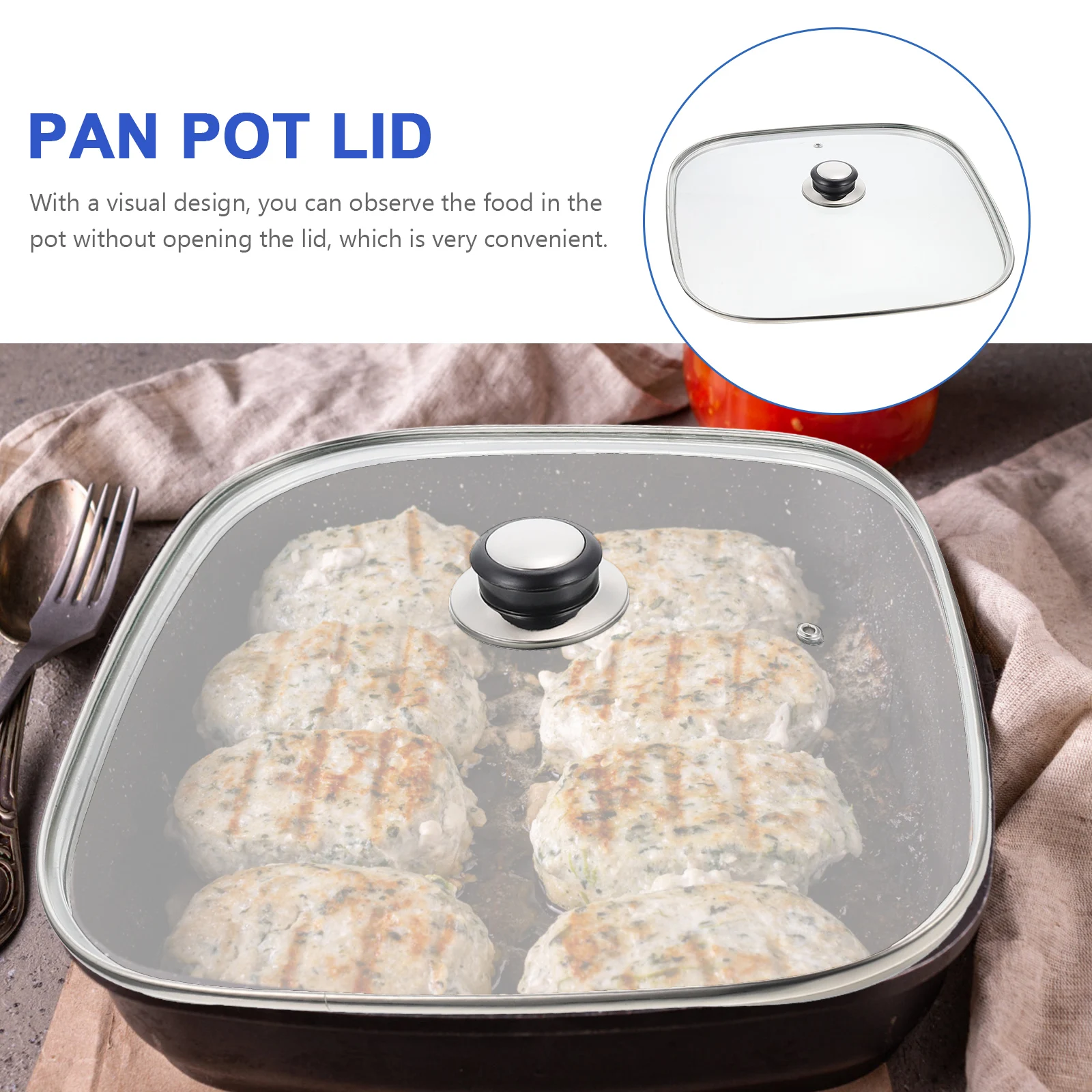 

Hot Pot Electric Food Warmer Glass Cover Lid for Frying Pan Household Universal Standing Kitchen