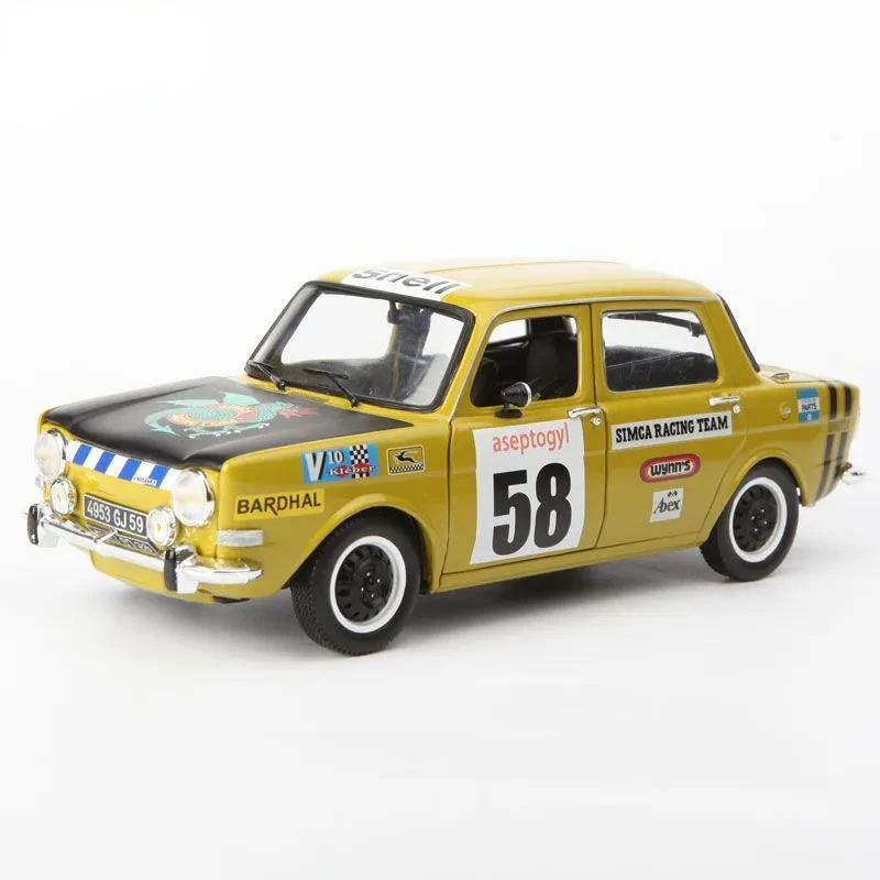 

1:18 Simca 1000 Rallye 2 SRT N°58 High Simulation Diecast Car Metal Alloy Model Car Toys for Children Gift Collection