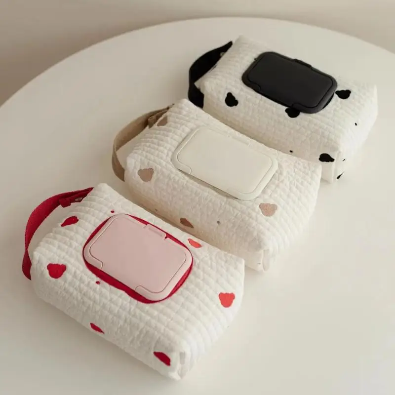 【Simple Portable Fabric Tissue Box Car Hanging Wet Wipes Case Storage Pouch Multifunctional Paper Holder Napkin Organizer】 view 2