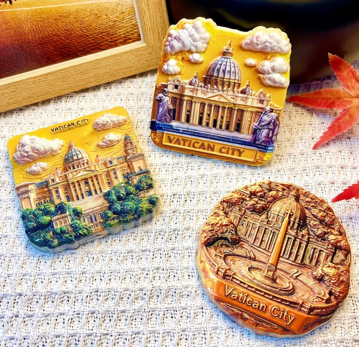 Vatican City Rome Italy 3D Resin Fridge Magnet Ornament,UV Print Handicraft Travel Souvenir Home Decoration Collectible Gift