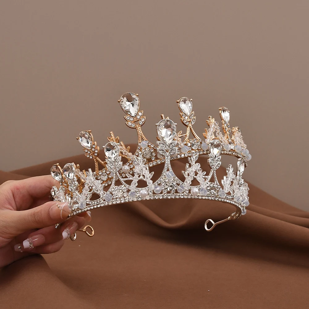 Children Mini Crowns Hair Comb Princess Crystal Crown Bridal Tiaras For  Girls Rhinestone Pearl Wedding Bridal Birthday Gift