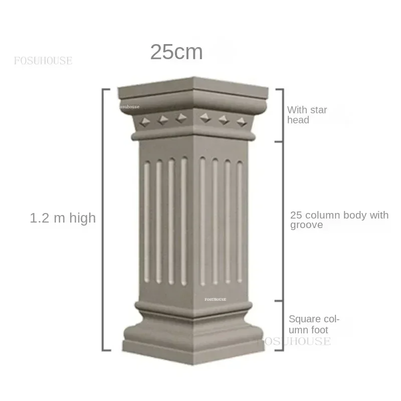 

European Decorative Roman Column Mold Villa Gate Cement Square Column Mation Embossed Flower Wall Decoration Square Column Model