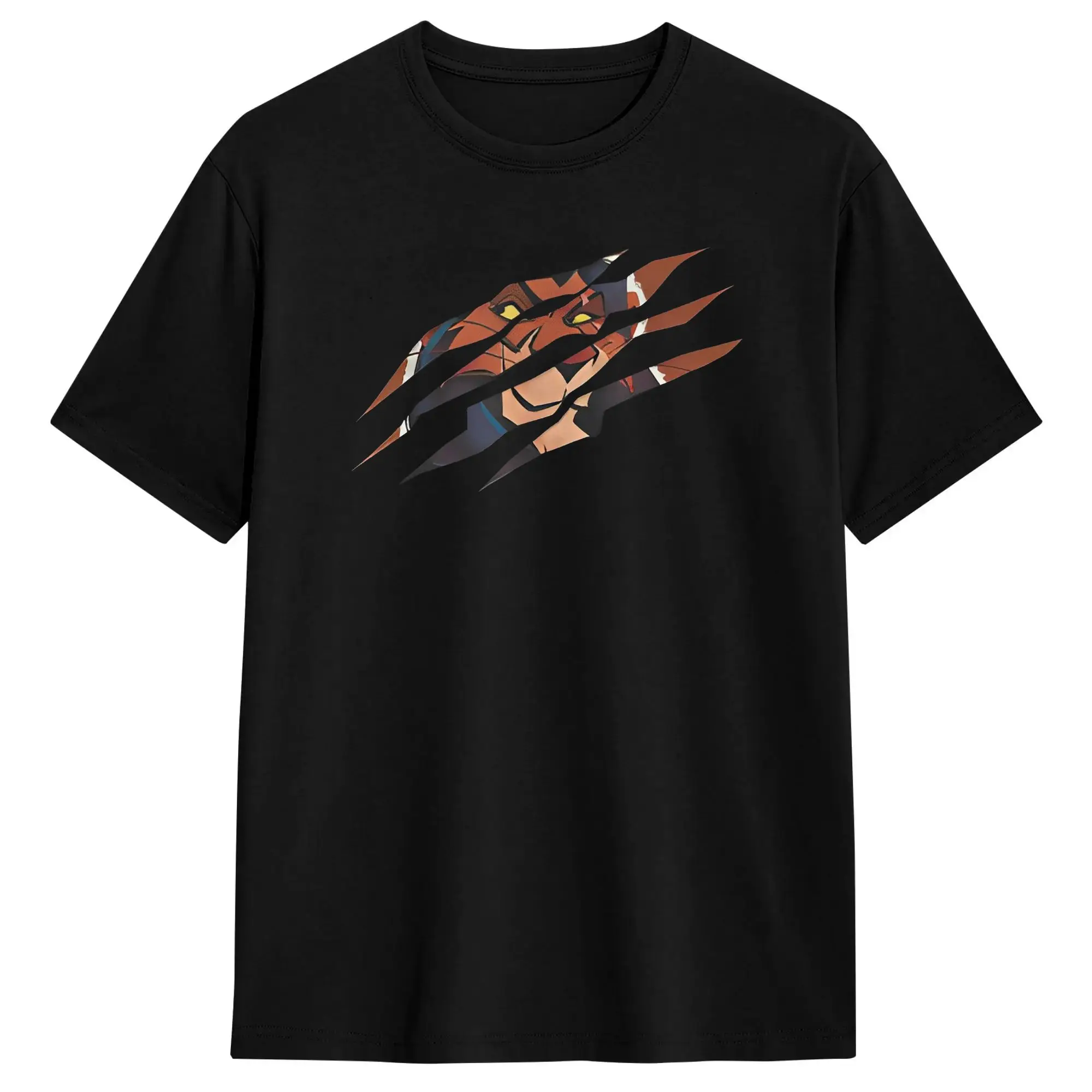 Villains Scar Claw Slash T-Shirt  Hip Hop T Shirts Short Sleeve Vintage Tops Summer Cotton Plus Size 5XL Clothes