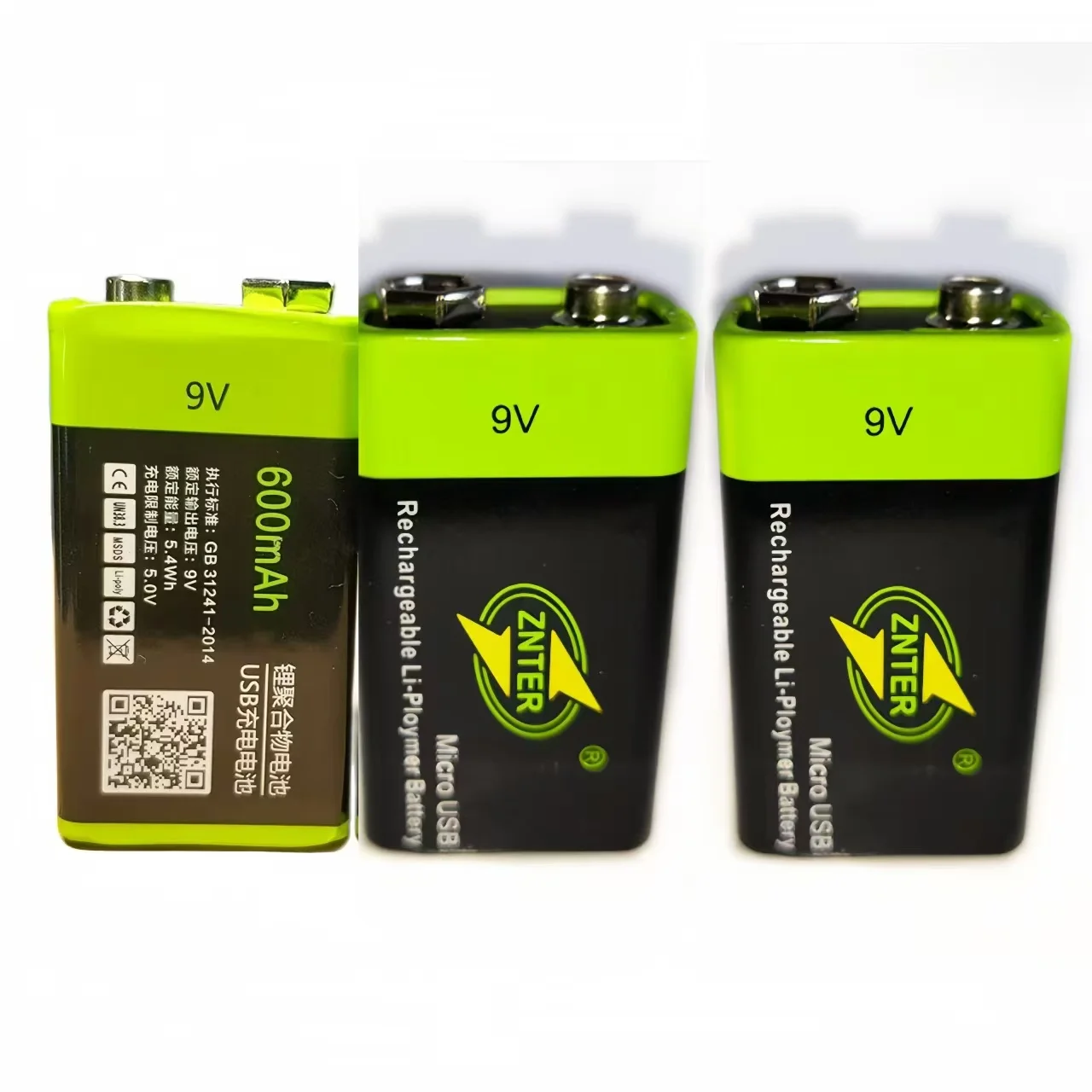 

3pcs/lot ZNTER 9V rechargeable battery 600mAh USB 9V lithium battery for RC camera drone accessories