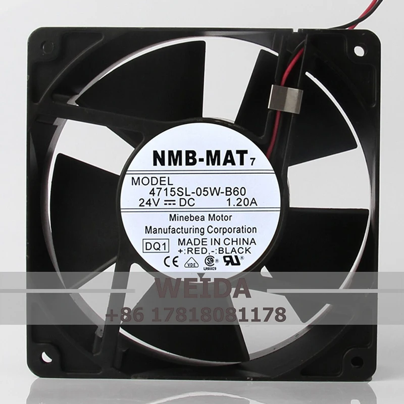 NMB 4715SL-05W-B60-DQ1 12cm 12038 120x120x38mm 24V DC 1.2A 28W 181CFM 4700RPM Cabinet ABB Inverter Axial Cooling Fan