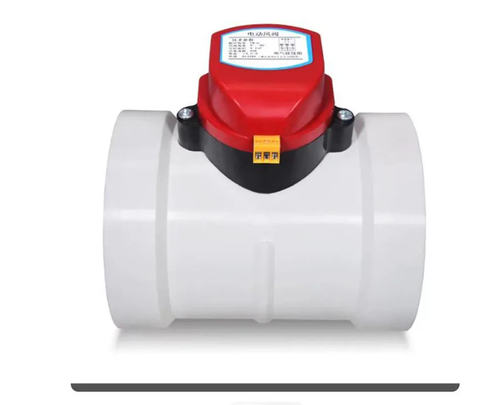 PVC Electric Air Volume Regulating Valve With Reverse-Flow Stopper, Plastic Valve Diameters 110/160/200/75mm