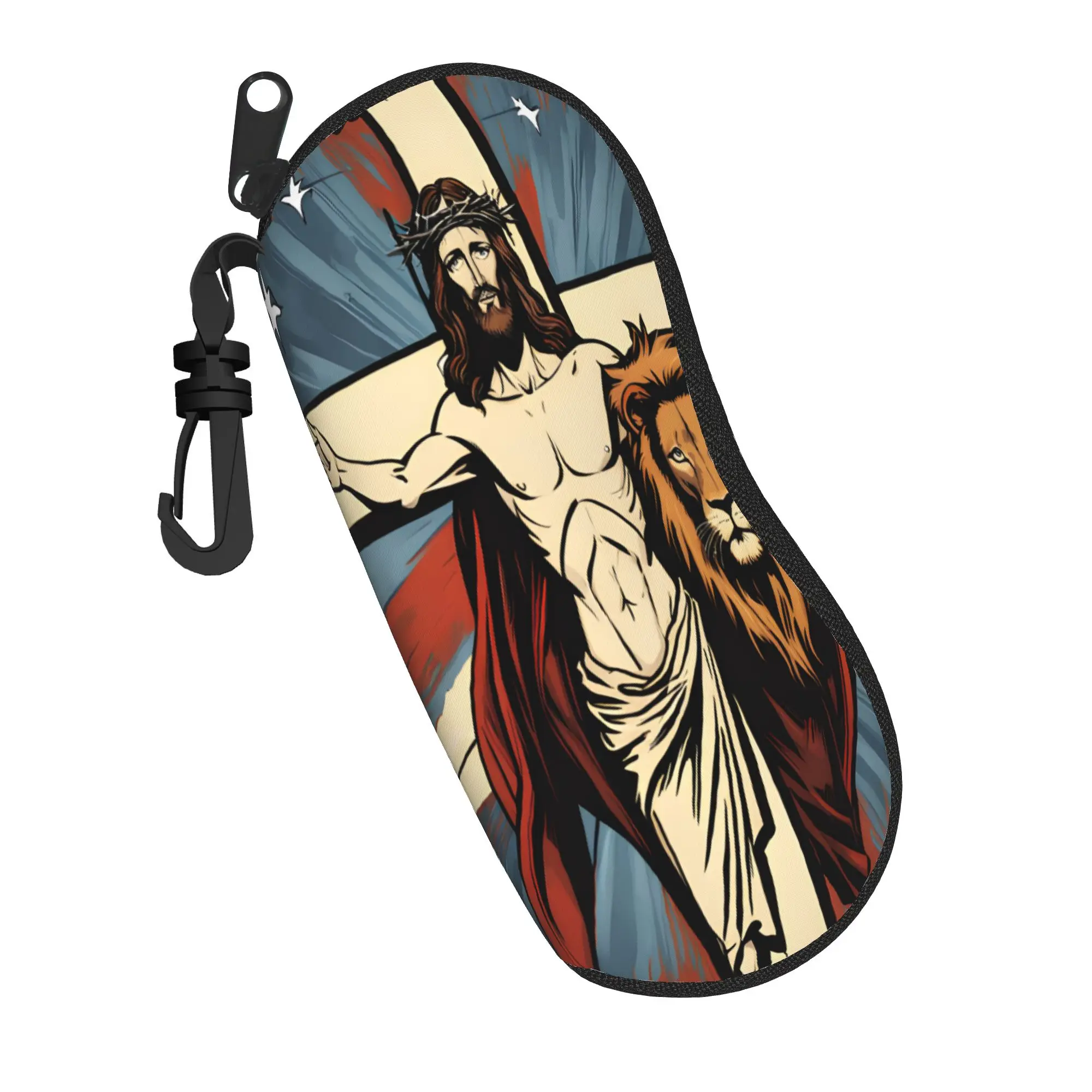 Lion of Judah Cross Jesus Christ Glasses Case Gift For Girl Boy  Accessories  Sunglasses Storage Box Ins Glasses Box