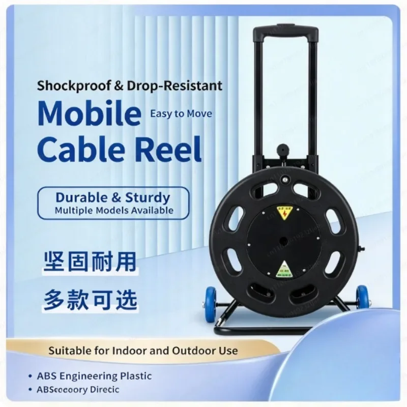 Heavy Duty Retractable Cable Reel, Industrial Extension Power Reel with Multi-Socket for Workshop & Site