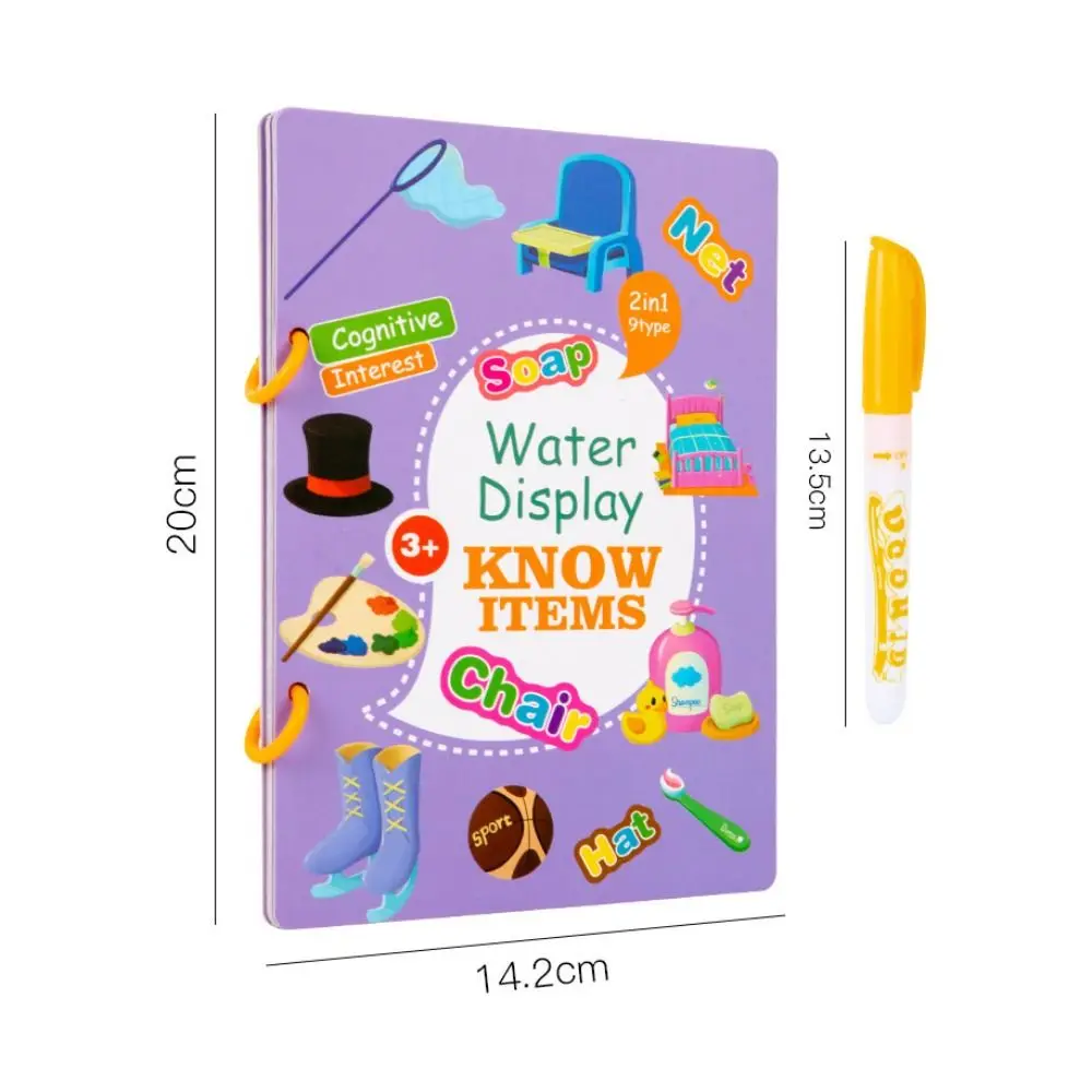 Con penna Giochi da disegno ad acqua Disegno di cartoni animati Montessori Giocattoli Montessori Libro da disegno educativo precoce riutilizzabile per bambini