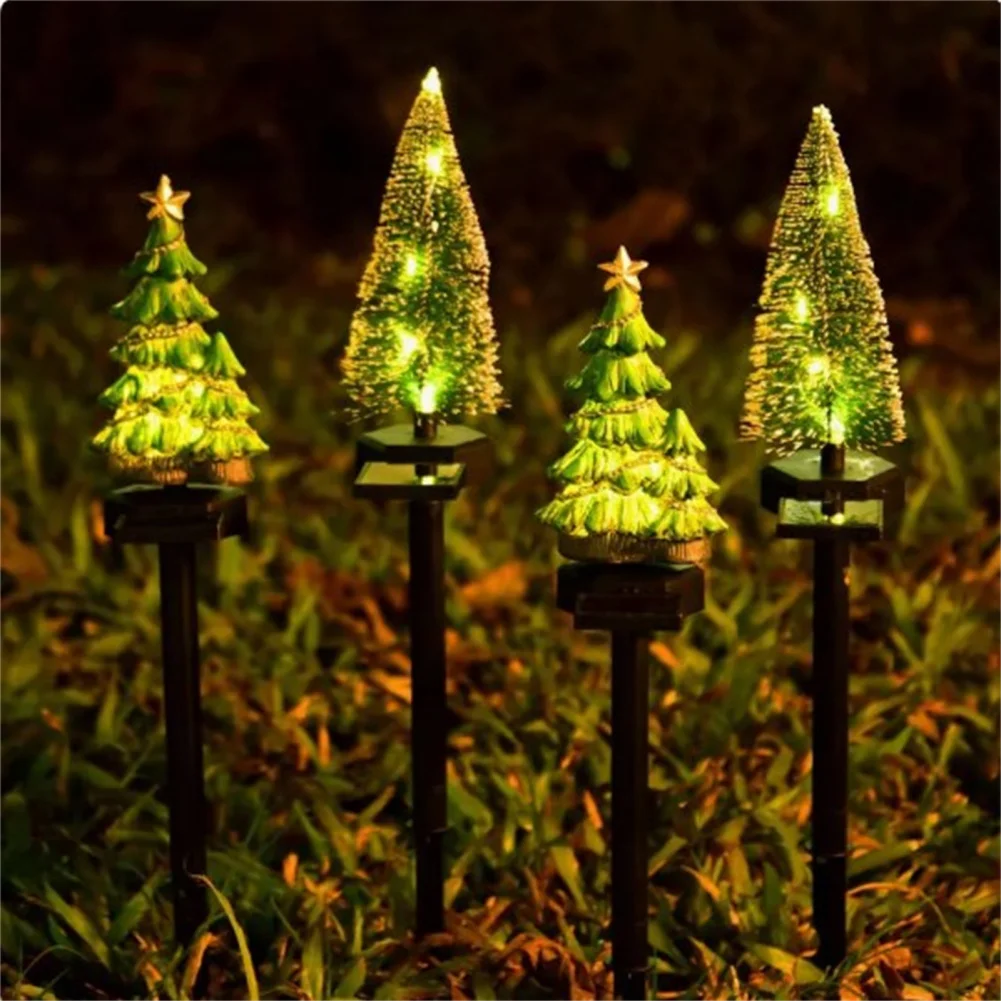 

Led Christmas Tree Lights Solar Powered Landscape Lamp For Yard Patio Garden Pathway Porch Decor