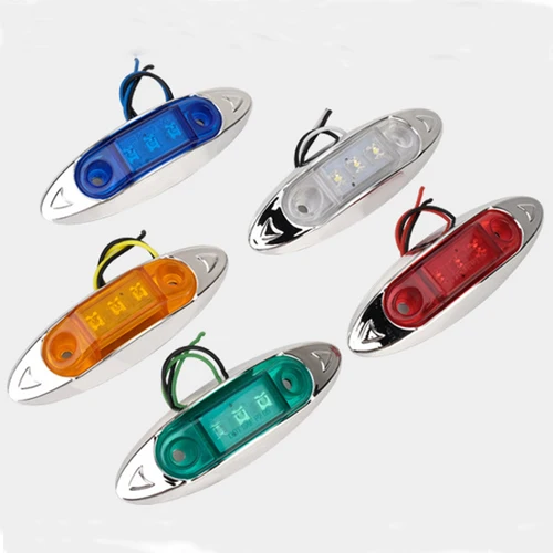 Imagen 2 del producto 10 Uds. Luces de posición laterales de 12V y 24V lámpara indicadora de separación delantera y trasera ovalada para accesorios de camión Scania remolque autobús Van caravana