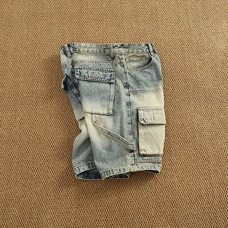 NOVEDAD DE VERANO 20225, pantalones vaqueros populares a la moda para hombre, moda de calle, pantalones holgados con múltiples bolsillos para ropa de trabajo