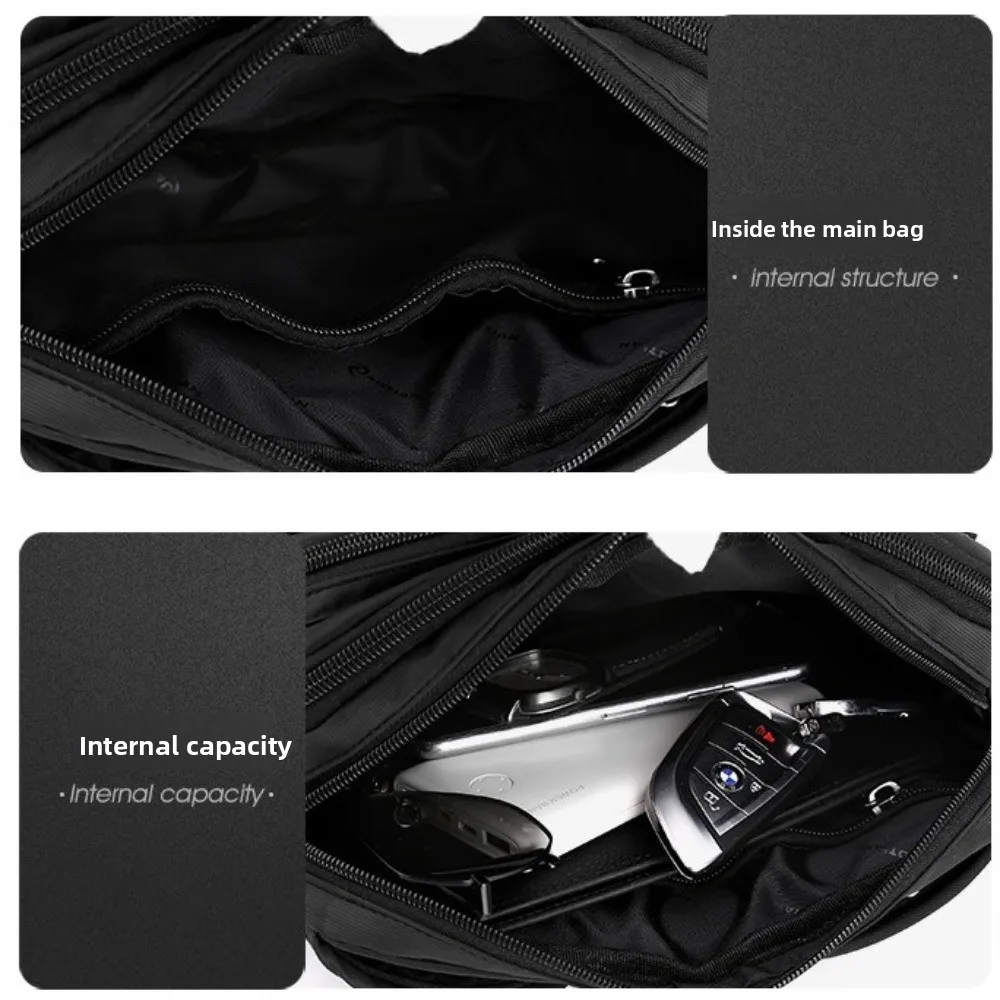 Marsupio da uomo multistrato Borsa a tracolla con tracolla regolabile di grande capacità Borsa da petto da lavoro in tessuto Oxford per viaggi all'aperto