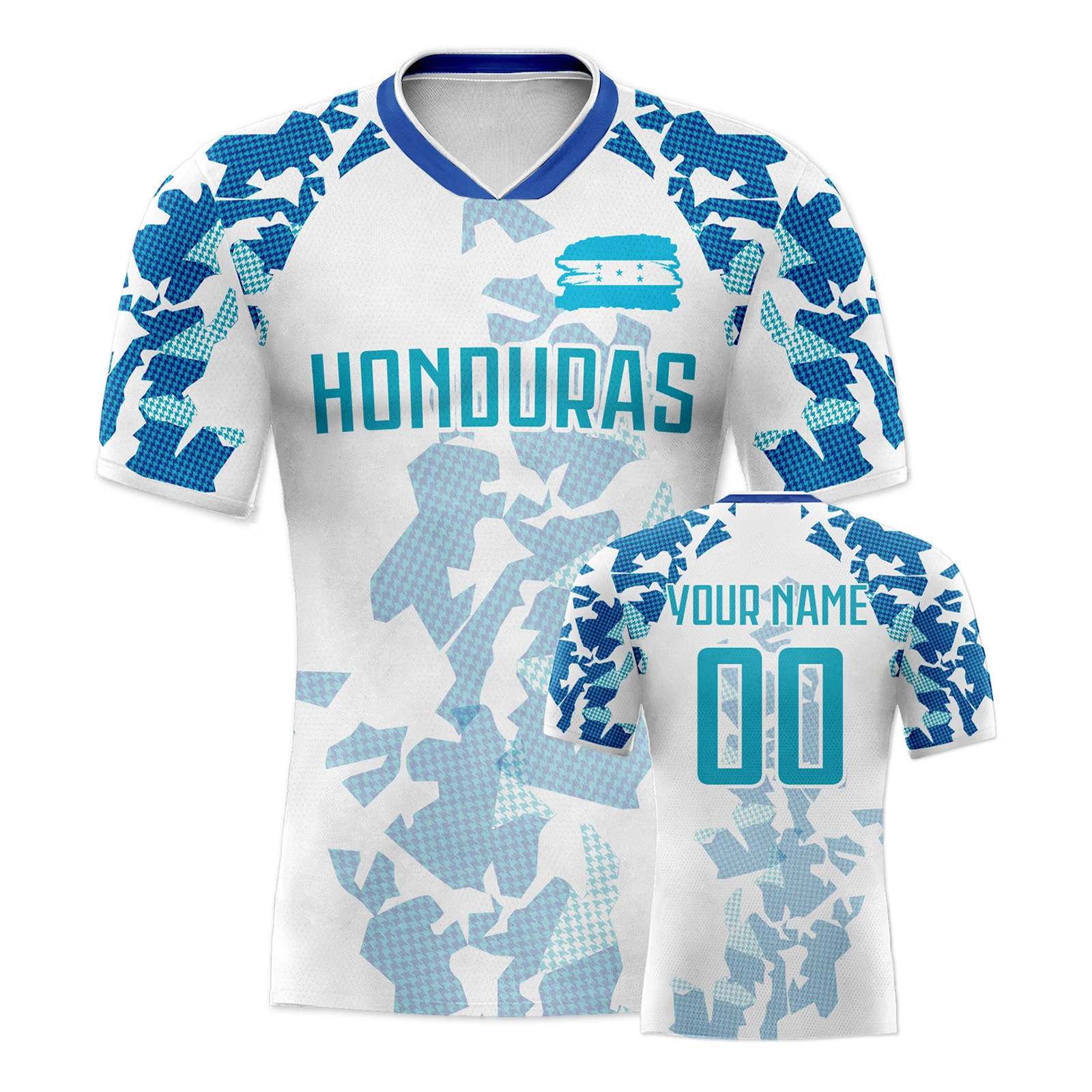 Customized Honduras Soccer Jersey Personalized Name Number, National Team Football Shirt Flag Design for Men Kids Women