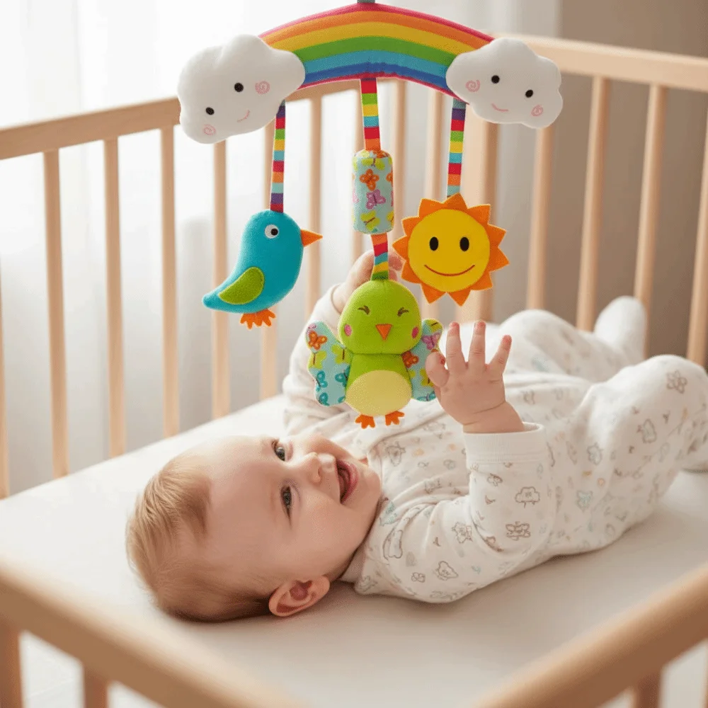 

Sensory Animal Baby Soft Sensory Rattles Teether Rainbow Activity Colorful Bell Infant Activity Center 0-12 Months